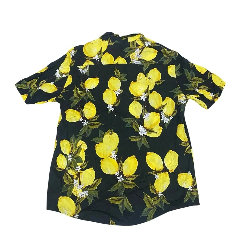 Jogal Men's Black Lemon Print Shirt